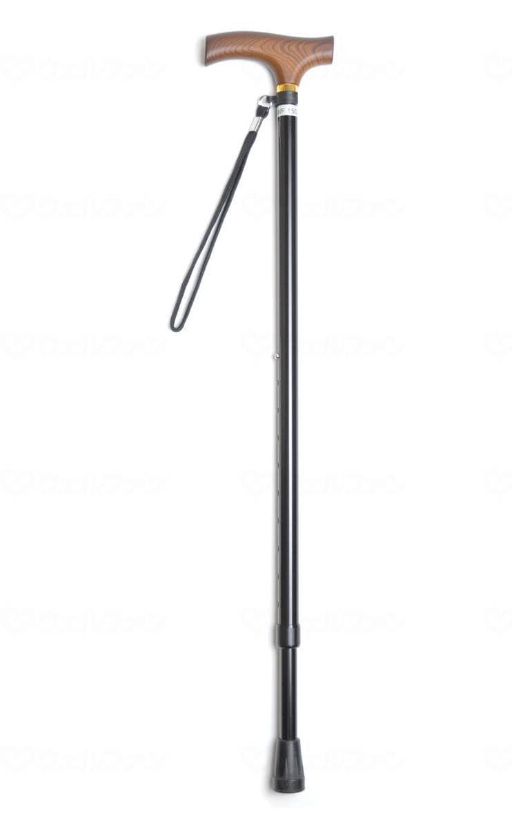 ウェルファン 夢ライフステッキ　伸縮型（スリムタイプ） ブラック 1個（ご注文単位1個）【直送品】