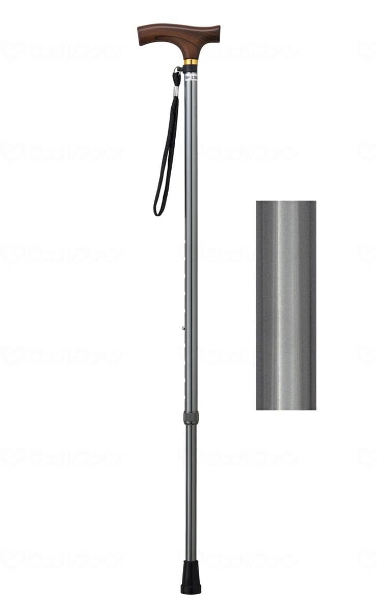 ウェルファン 夢ライフステッキ　伸縮型（スリムタイプ） グレー 1個（ご注文単位1個）【直送品】