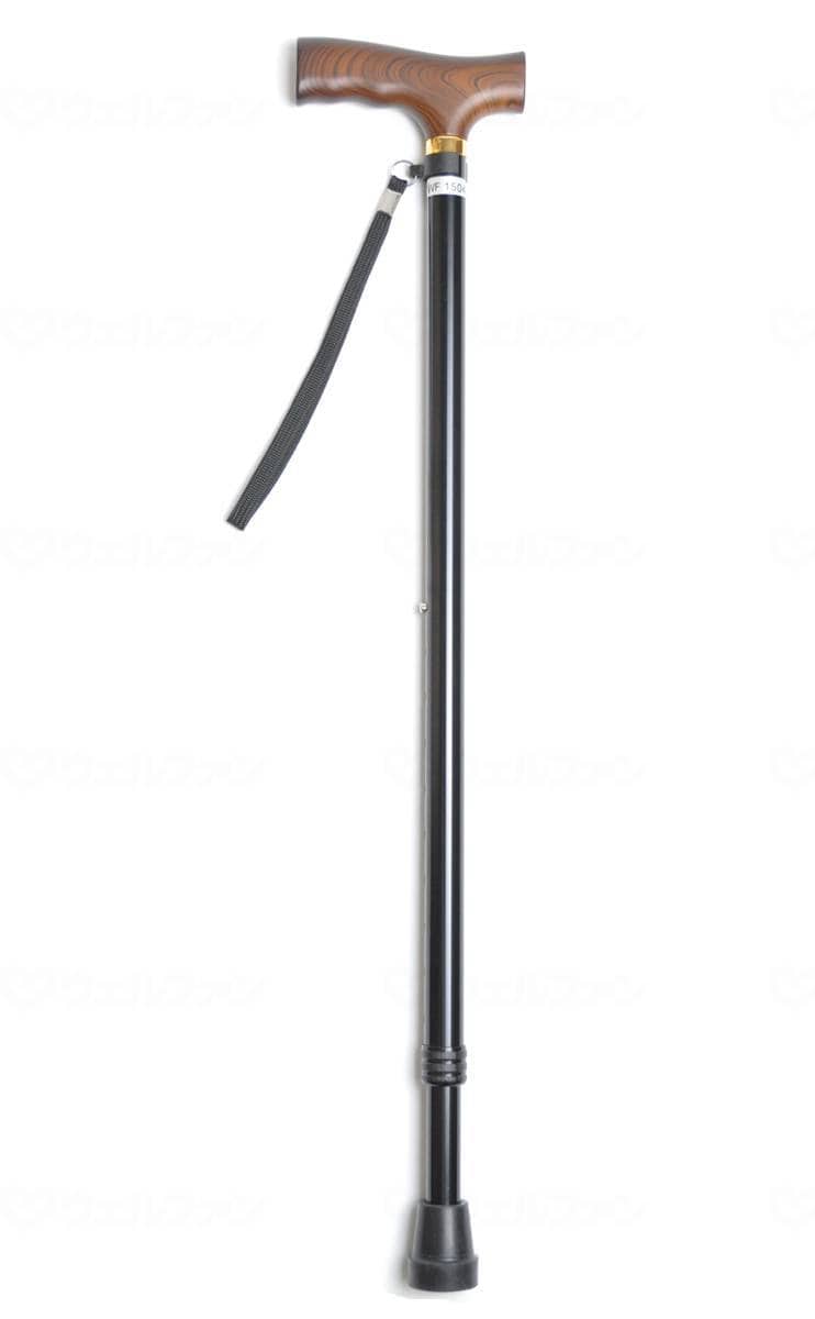 ウェルファン 夢ライフステッキ　伸縮型（ベーシックタイプ） ブラック 1個（ご注文単位1個）【直送品】