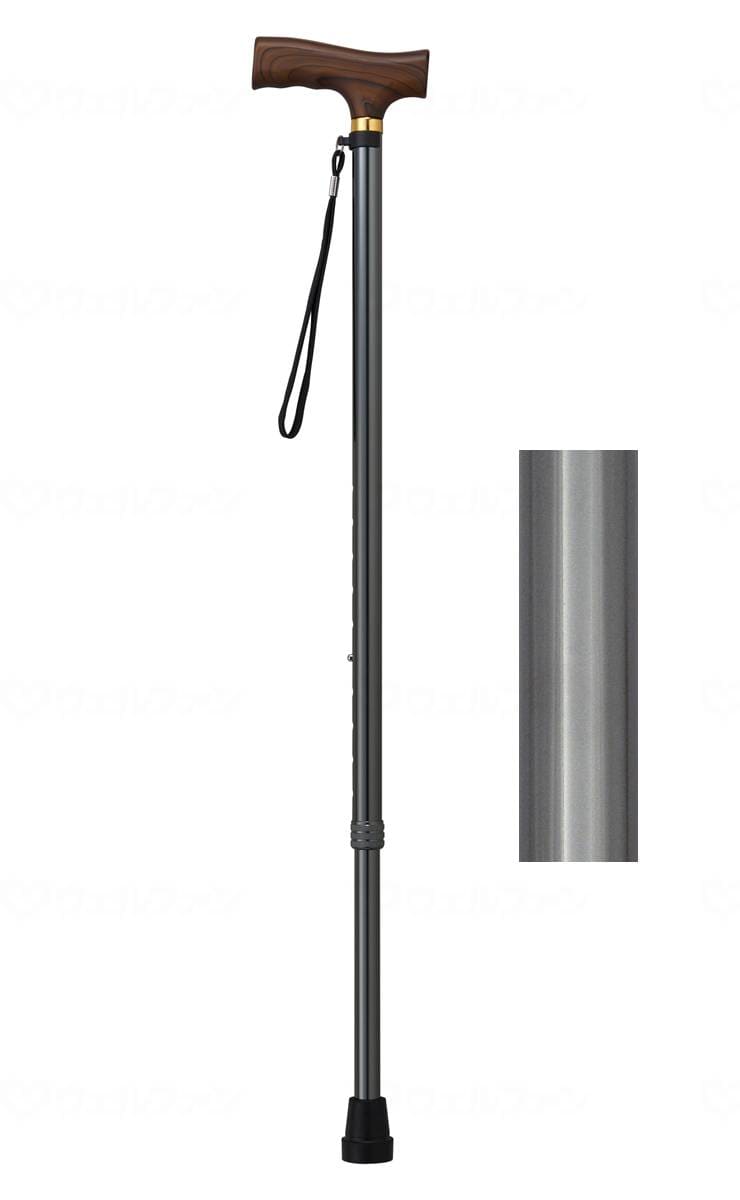 ウェルファン 夢ライフステッキ　伸縮型（ベーシックタイプ） グレー 1個（ご注文単位1個）【直送品】