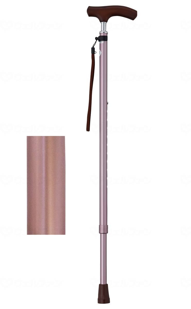 ウェルファン 夢ライフステッキ スリムネック伸縮スリムタイプ(無地) ロイヤルブラウン 1個(ご注文単位1個)【直送品】