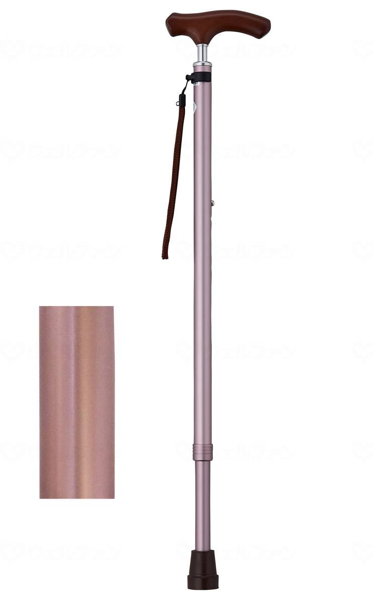 ウェルファン 夢ライフステッキ スリムネック伸縮ベーシックタイプ(無地) ロイヤルブラウン 1個(ご注文単位1個)【直送品】