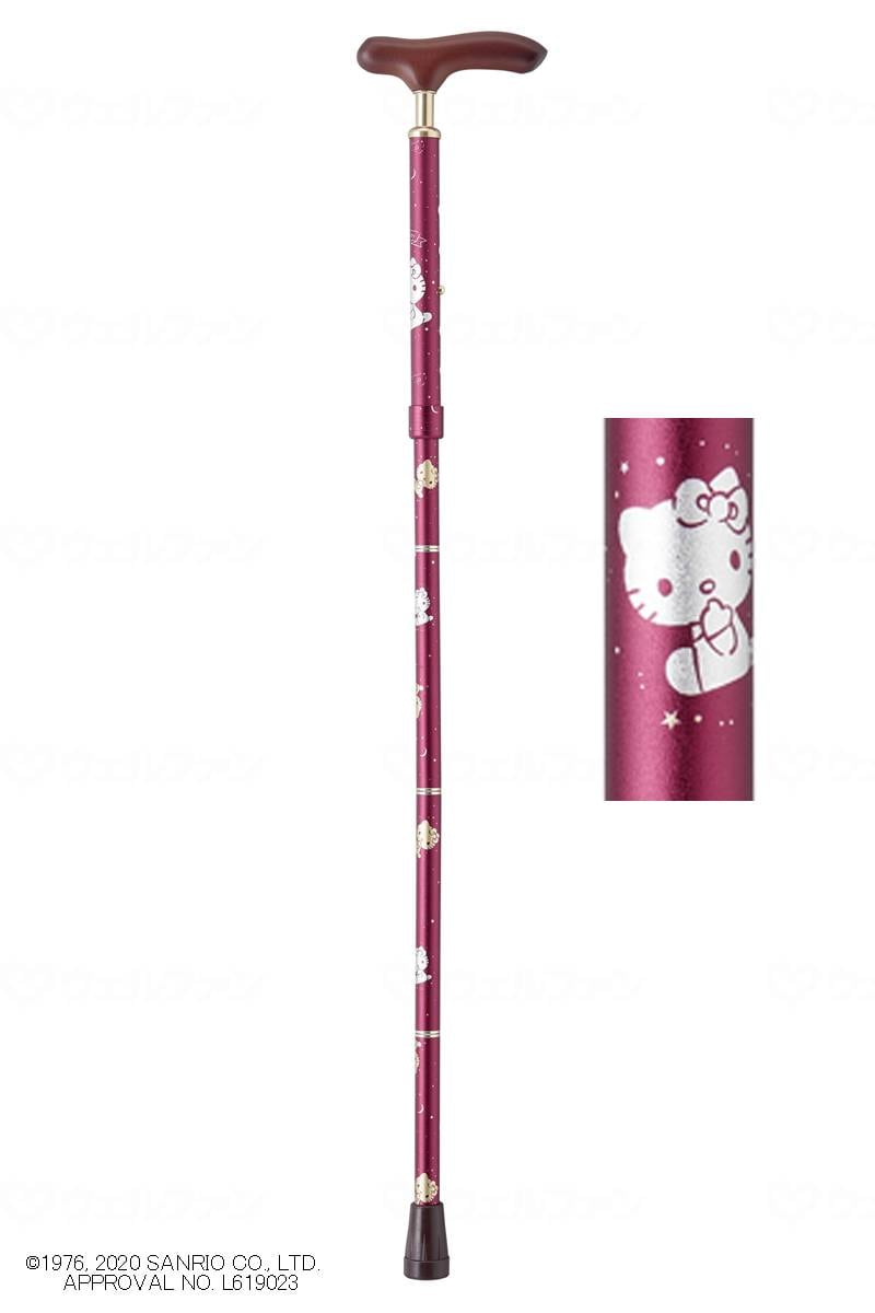 ウェルファン 夢ライフステッキ スリムネック(ハローキティ) ワイン 1個(ご注文単位1個)【直送品】