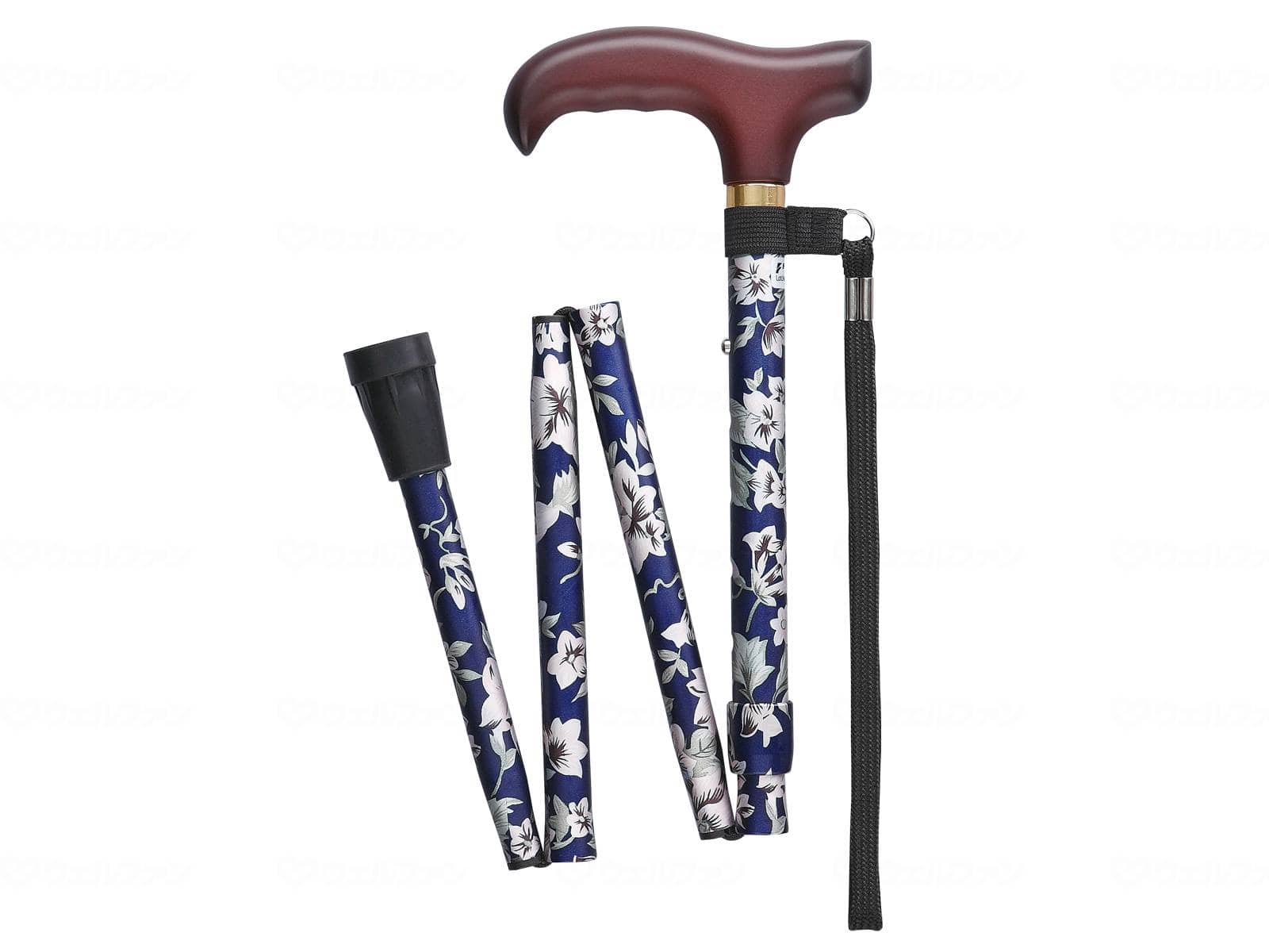 ウェルファン ベーシック 折畳 花柄青 S 1個(ご注文単位1個)【直送品】