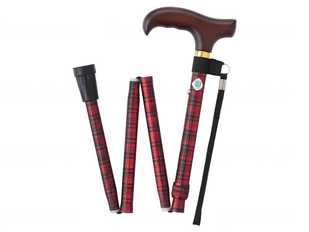 ウェルファン ベーシック 折畳 チェックレッド S 1個(ご注文単位1個)【直送品】