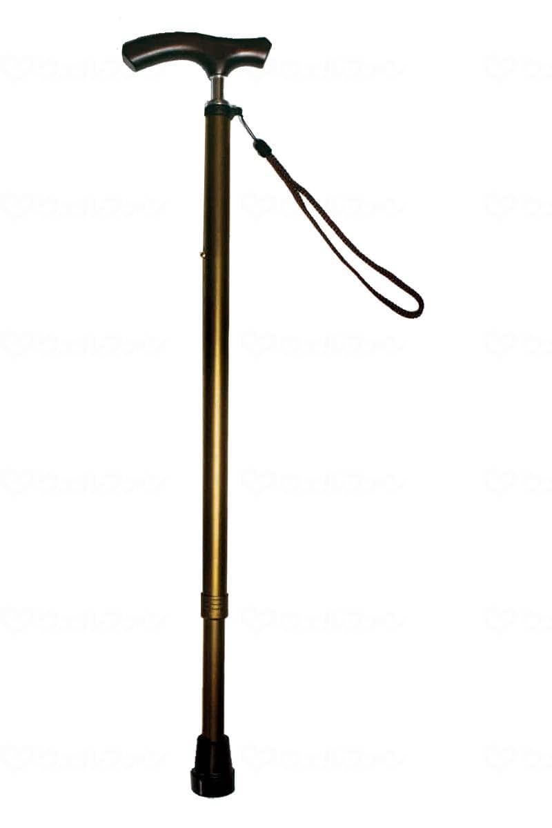 ウェルファン スリムネック伸縮杖　ベーシックタイプ ブラウン 1個（ご注文単位1個）【直送品】