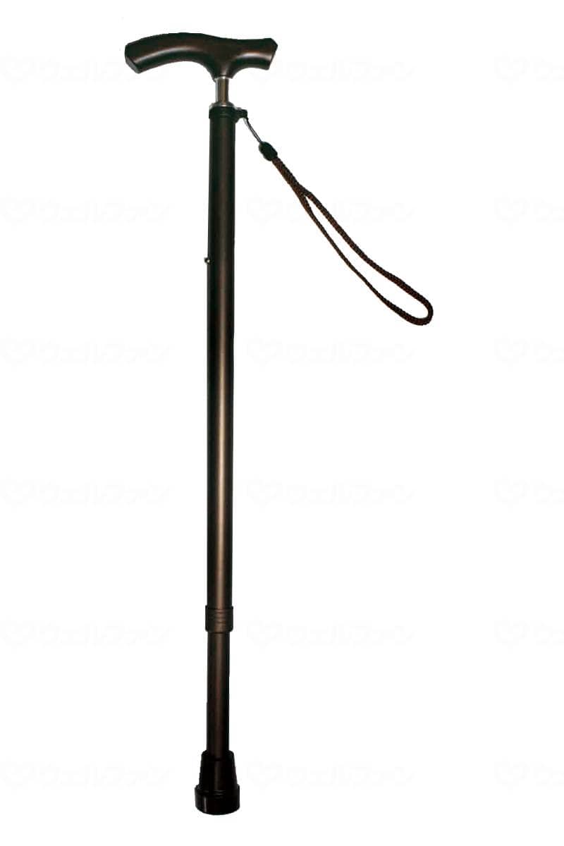 ウェルファン スリムネック伸縮杖　ベーシックタイプ マットブラウン 1個（ご注文単位1個）【直送品】