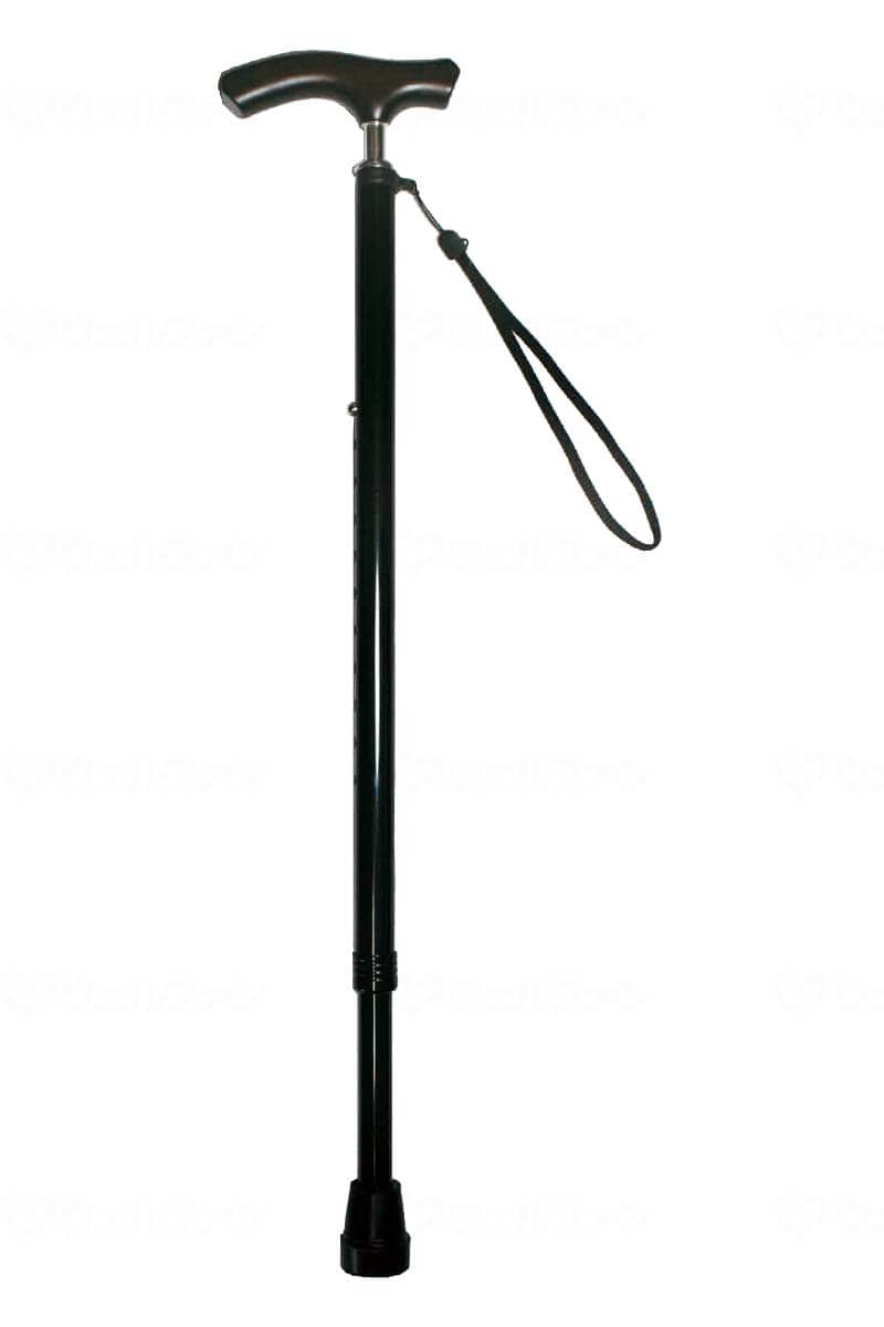 ウェルファン スリムネック伸縮杖　ベーシックタイプ ブラック 1個（ご注文単位1個）【直送品】