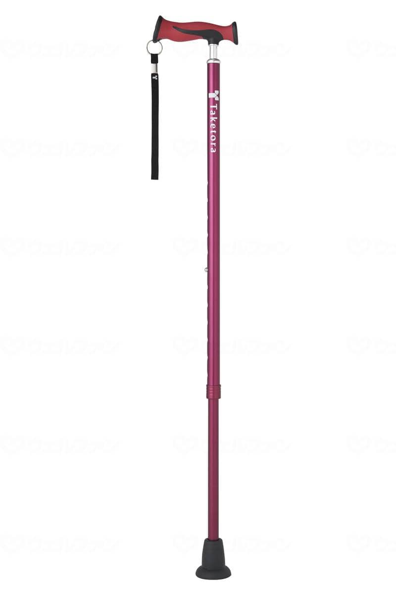 ウェルファン バンブーステッキ ワインレッド 1個（ご注文単位1個）【直送品】