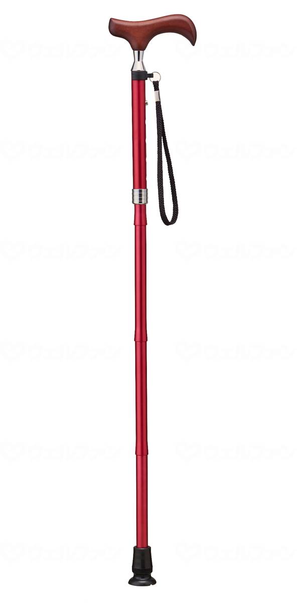 ウェルファン 愛杖Eシリーズ　折りたたみタイプ レッド 1個（ご注文単位1個）【直送品】