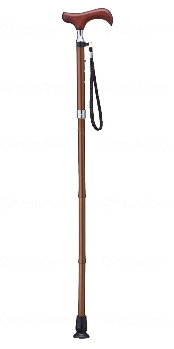 ウェルファン 愛杖Eシリーズ　折りたたみタイプ ブラウン 1個（ご注文単位1個）【直送品】