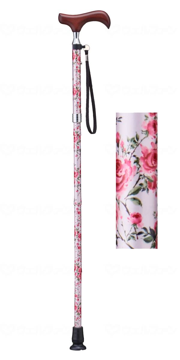 ウェルファン 愛杖Eシリーズ　折りたたみタイプ ピンクハナ 1個（ご注文単位1個）【直送品】