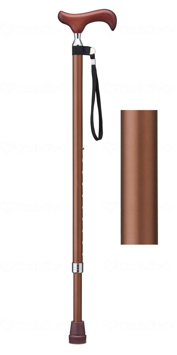 ウェルファン 愛杖Eシリーズ　伸縮太杖 ブラウン 1個（ご注文単位1個）【直送品】