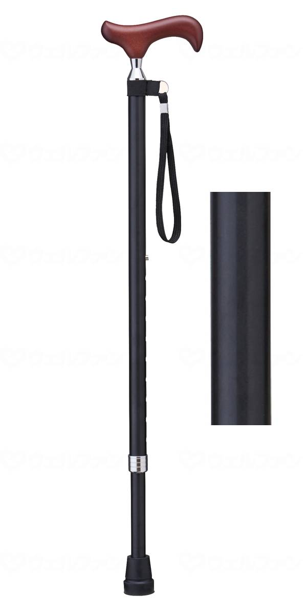 ウェルファン 愛杖Eシリーズ　伸縮太杖 ブラック 1個（ご注文単位1個）【直送品】