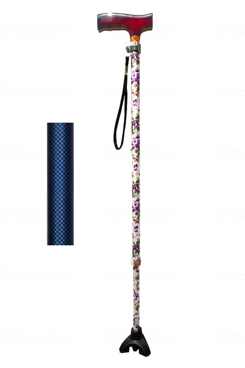 ウェルファン 安心ステッキ　さんさ 青チェック柄 1個（ご注文単位1個）【直送品】