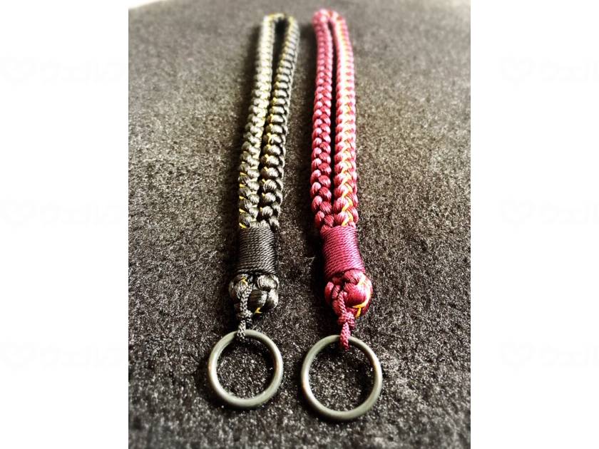 ウェルファン 杖ストラップ ブラック×ゴールド 1個（ご注文単位1個）【直送品】