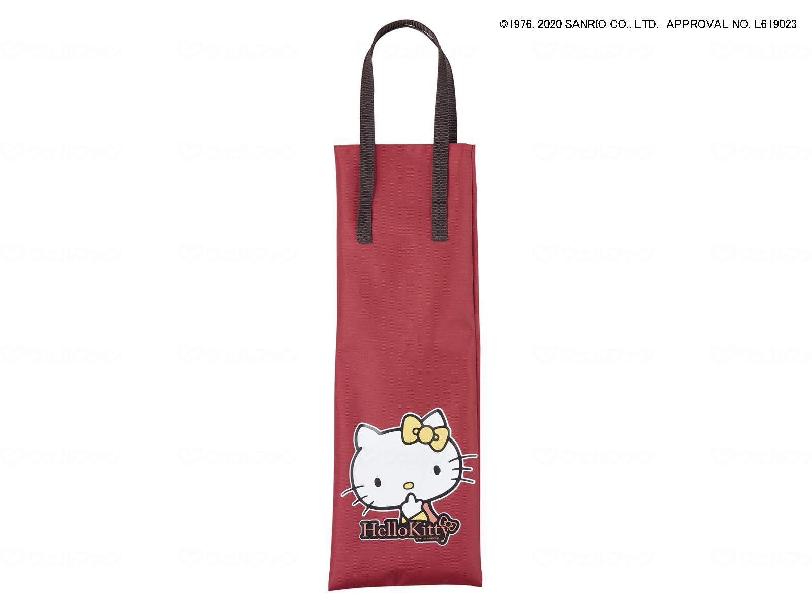 ウェルファン 杖バッグ（ハローキティ） エンジ 1個（ご注文単位1個）【直送品】