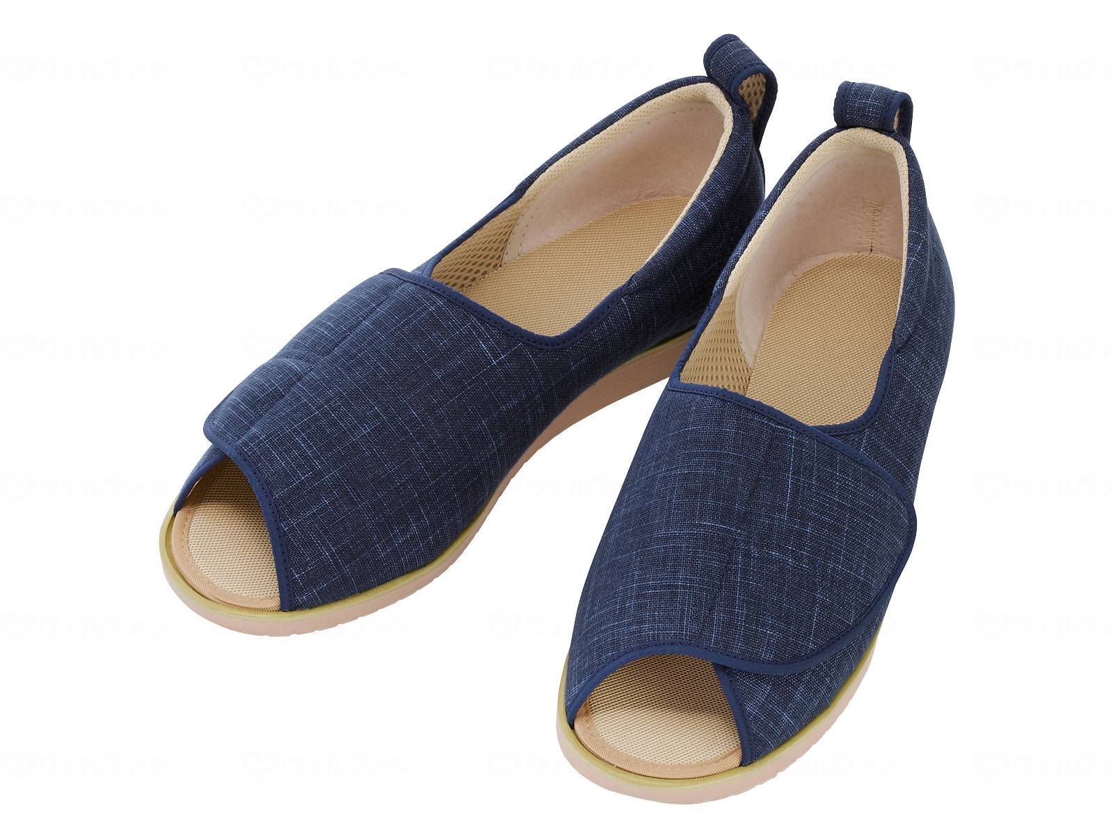 ウェルファン オープン和(なごみ)/紺/左3L 1個（ご注文単位1個）【直送品】