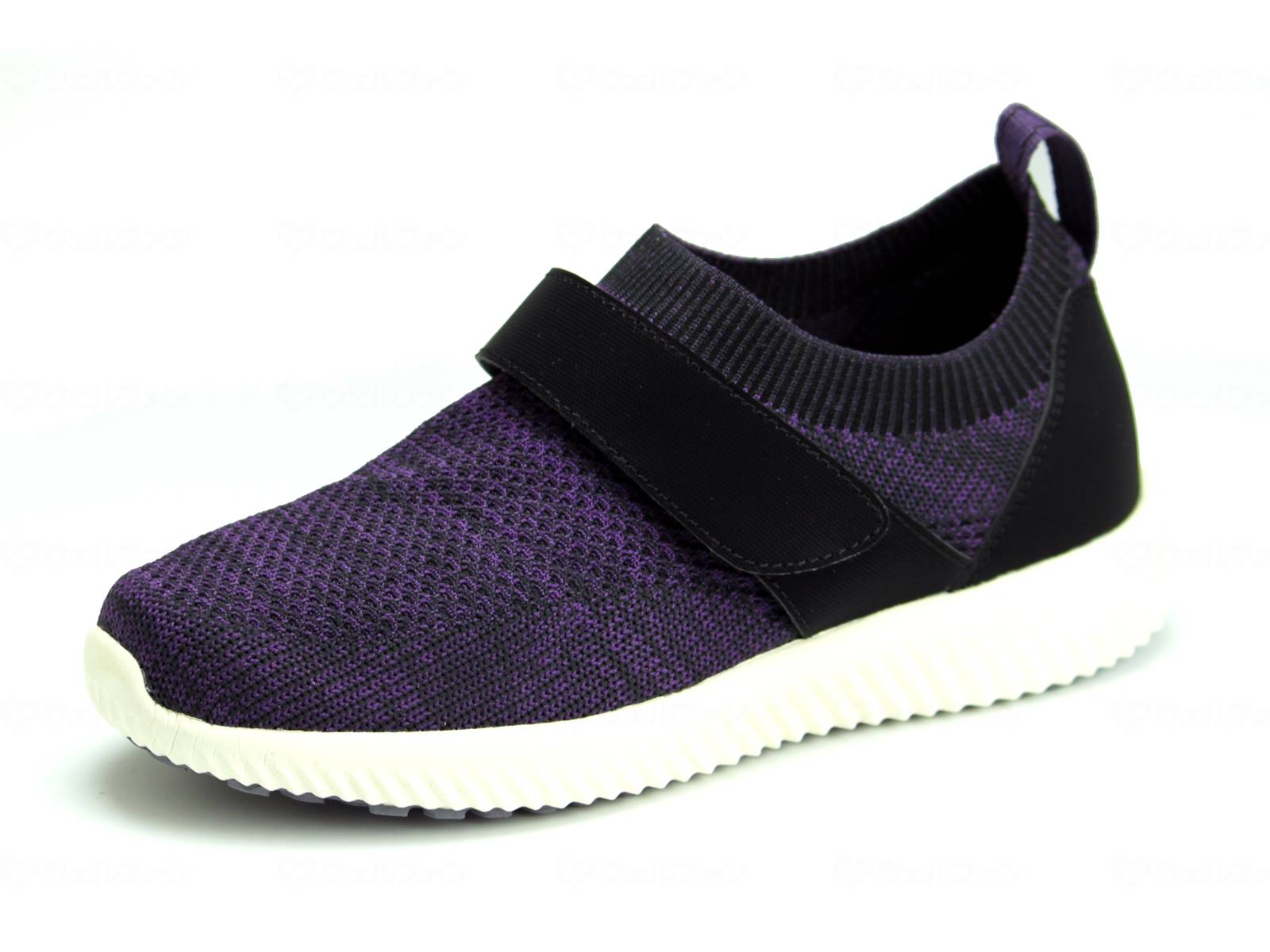 ウェルファン SaiSai ストレッチニットスニーカー WG110/パープル/4L 1個（ご注文単位1個）【直送品】