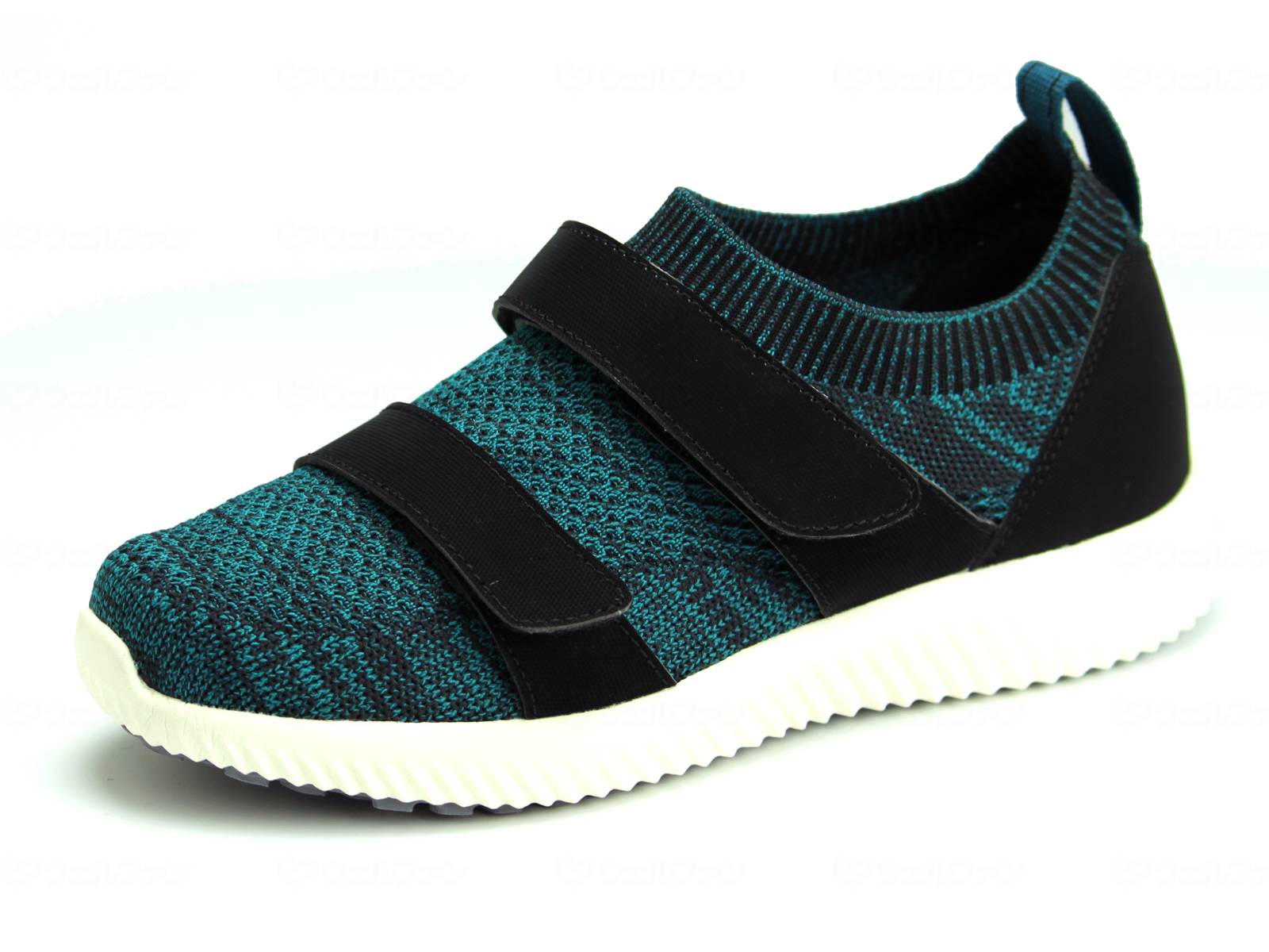 ウェルファン SaiSai ストレッチニットスニーカー WG120/エメラルドグリーン/LL 1個（ご注文単位1個）【直送品】