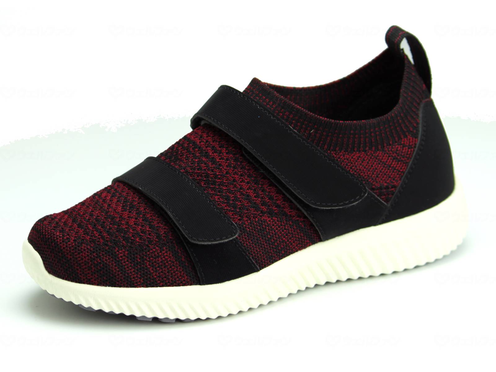 ウェルファン SaiSai ストレッチニットスニーカー WG120/ディープレッド/S 1個（ご注文単位1個）【直送品】