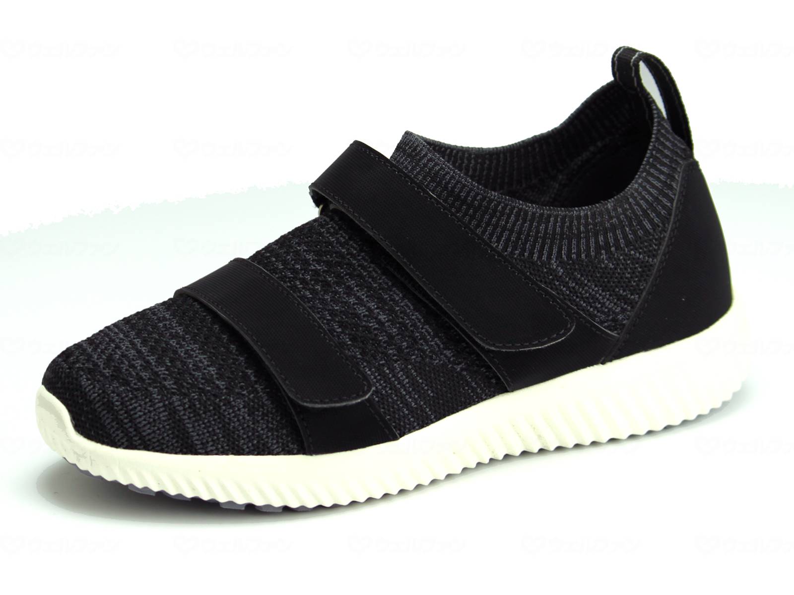 ウェルファン SaiSai ストレッチニットスニーカー WG120/ブラック/L 1個（ご注文単位1個）【直送品】