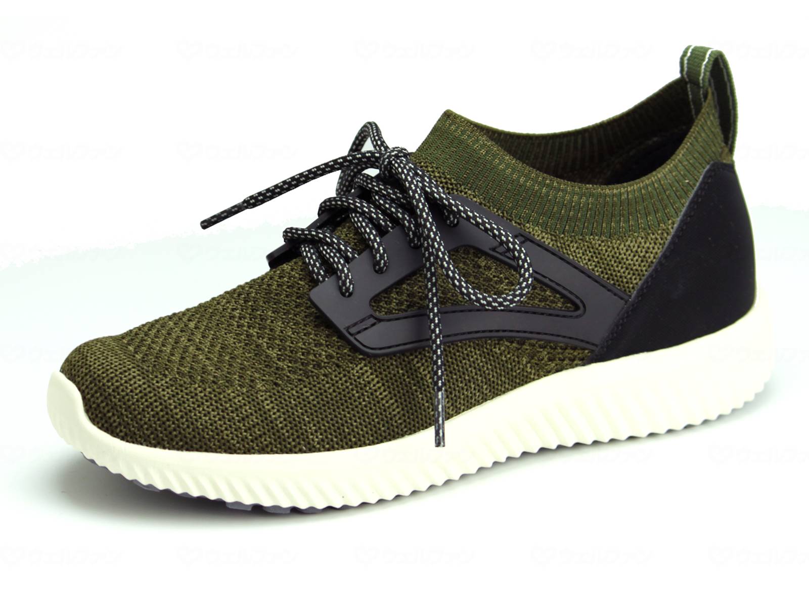 ウェルファン SaiSai ストレッチニットスニーカー WG130/カーキ/L 1個（ご注文単位1個）【直送品】