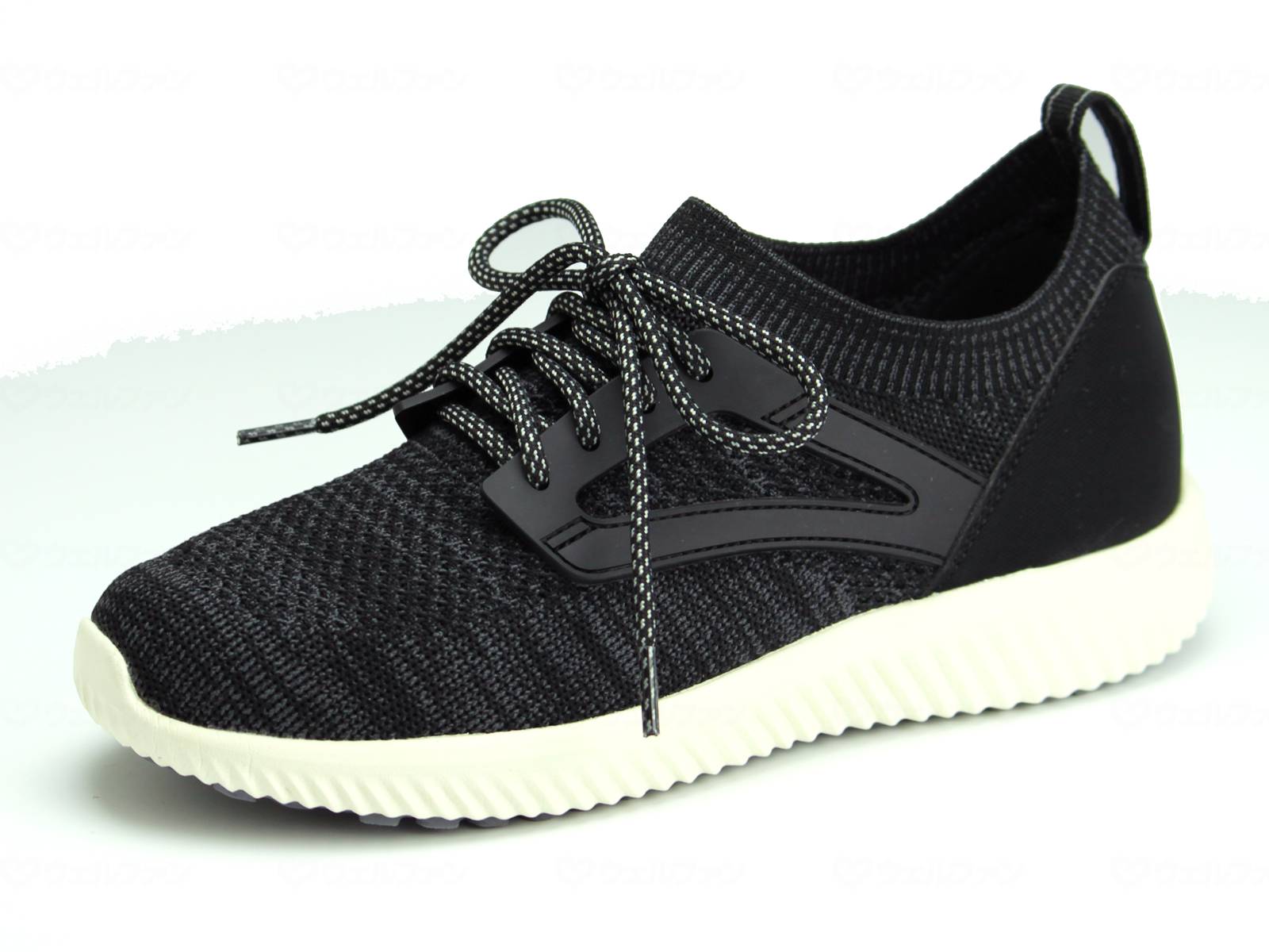 ウェルファン SaiSai ストレッチニットスニーカー WG130/ブラック/4L 1個（ご注文単位1個）【直送品】