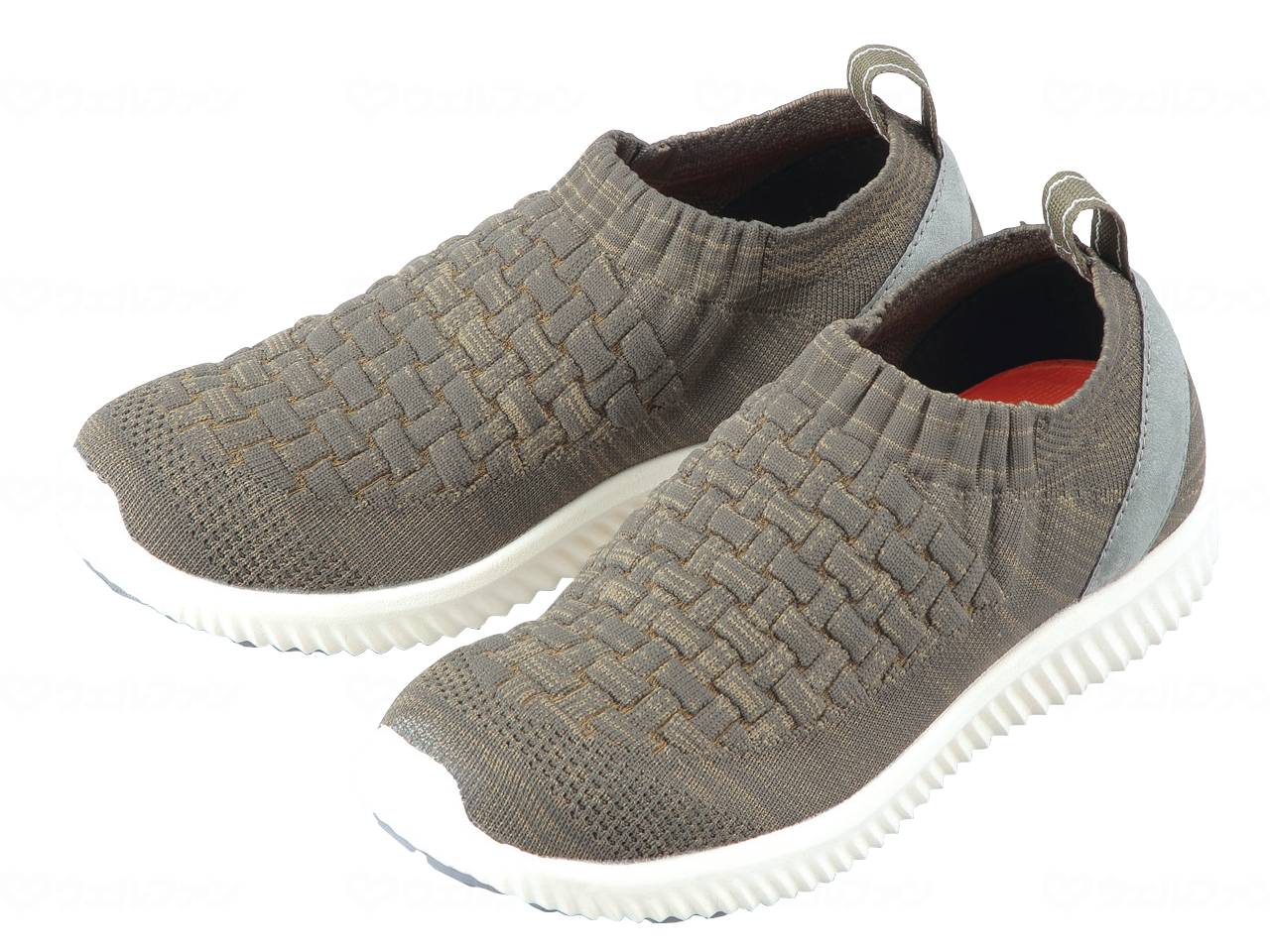 ウェルファン SaiSai ストレッチニットスニーカー WG140/カーキ/3L 1個（ご注文単位1個）【直送品】