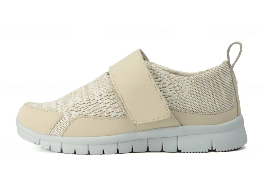 ウェルファン ストレッチニットシューズ W750/ベージュ/LL 1個（ご注文単位1個）【直送品】