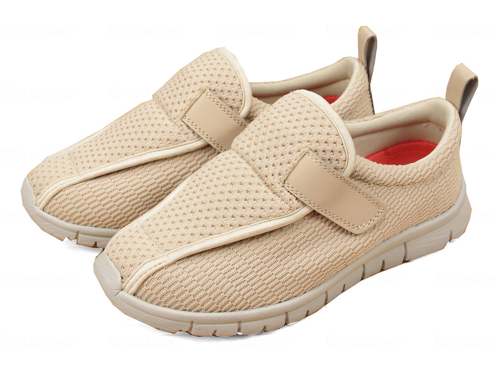 ウェルファン Sai Saiストレッチニットシューズ W760/ベージュ/L 1個（ご注文単位1個）【直送品】