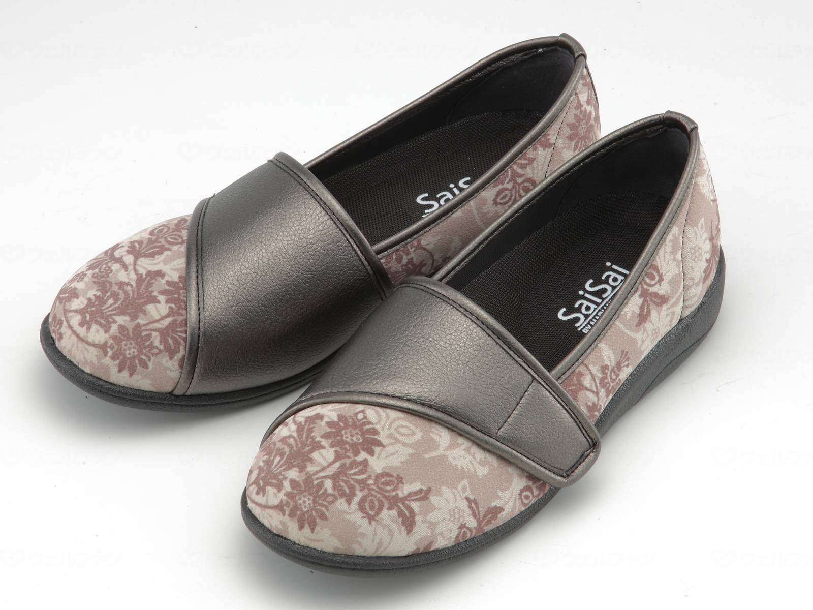 ウェルファン SaiSai フラワープリント W940/クラシックベージュ/22.5cm 1個（ご注文単位1個）【直送品】