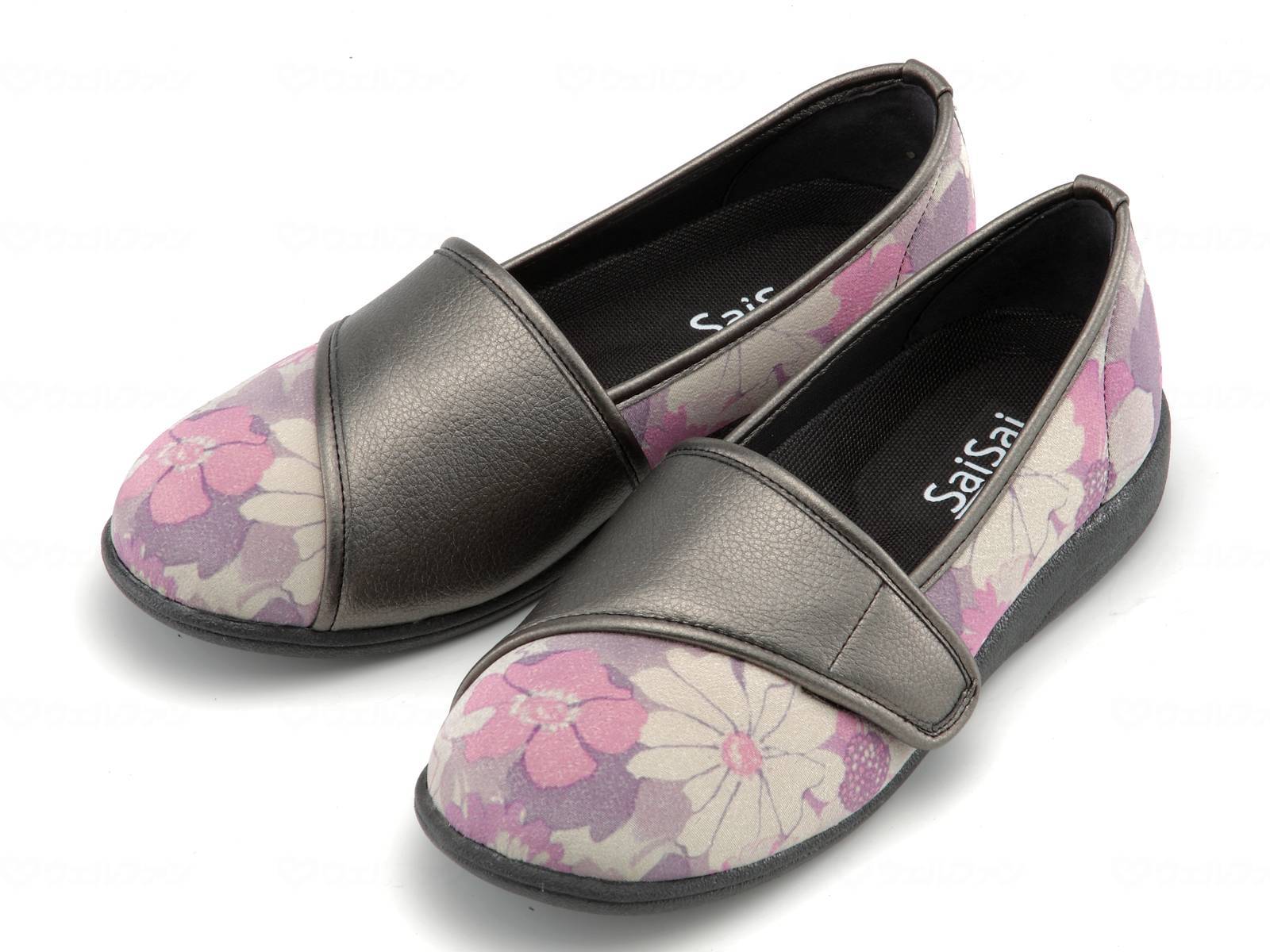 ウェルファン SaiSai フラワープリント W940/フルールパープル/25.5cm 1個（ご注文単位1個）【直送品】