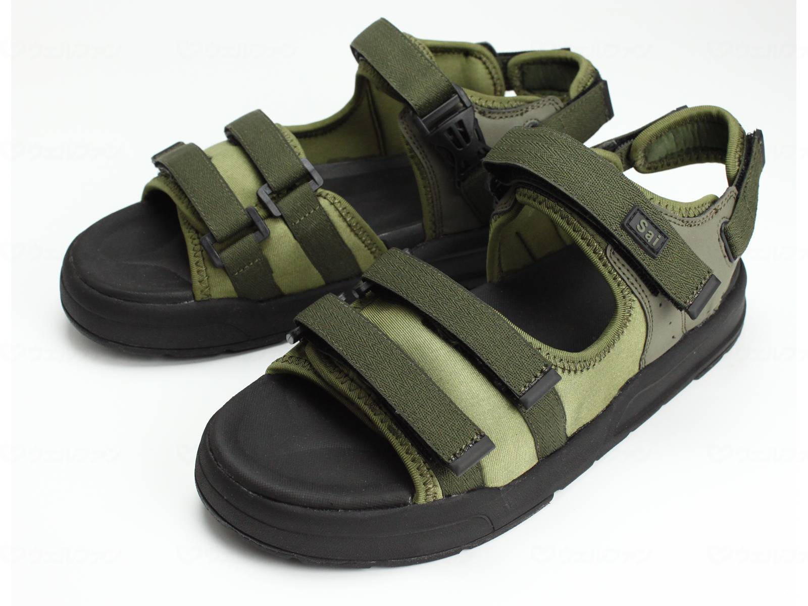 ウェルファン SaiSai ジャストフィットサンダル WG520/カーキ/3L 1個（ご注文単位1個）【直送品】