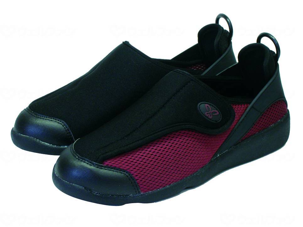 ウェルファン すたこらさんソフト100/ブラック×ワイン/22.0cm 1個（ご注文単位1個）【直送品】