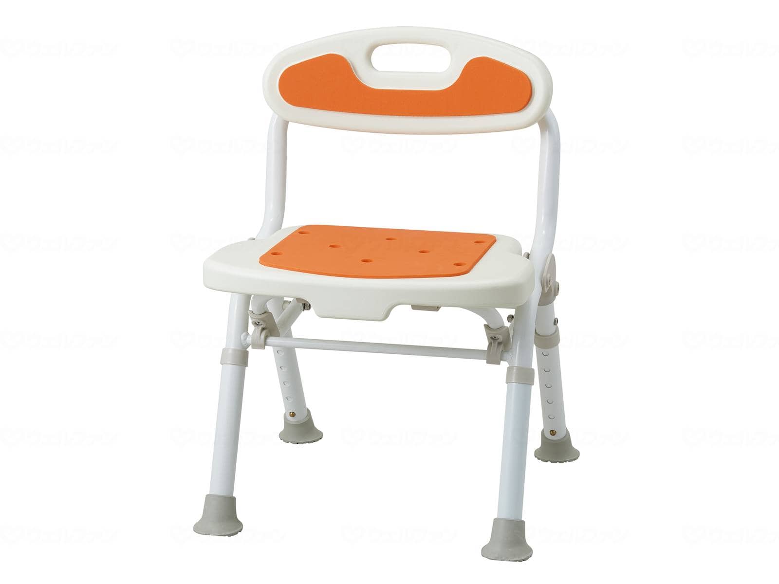 ウェルファン 福浴 折たたみコンパクトシャワーチェア/オレンジ 1個(ご注文単位1個)【直送品】