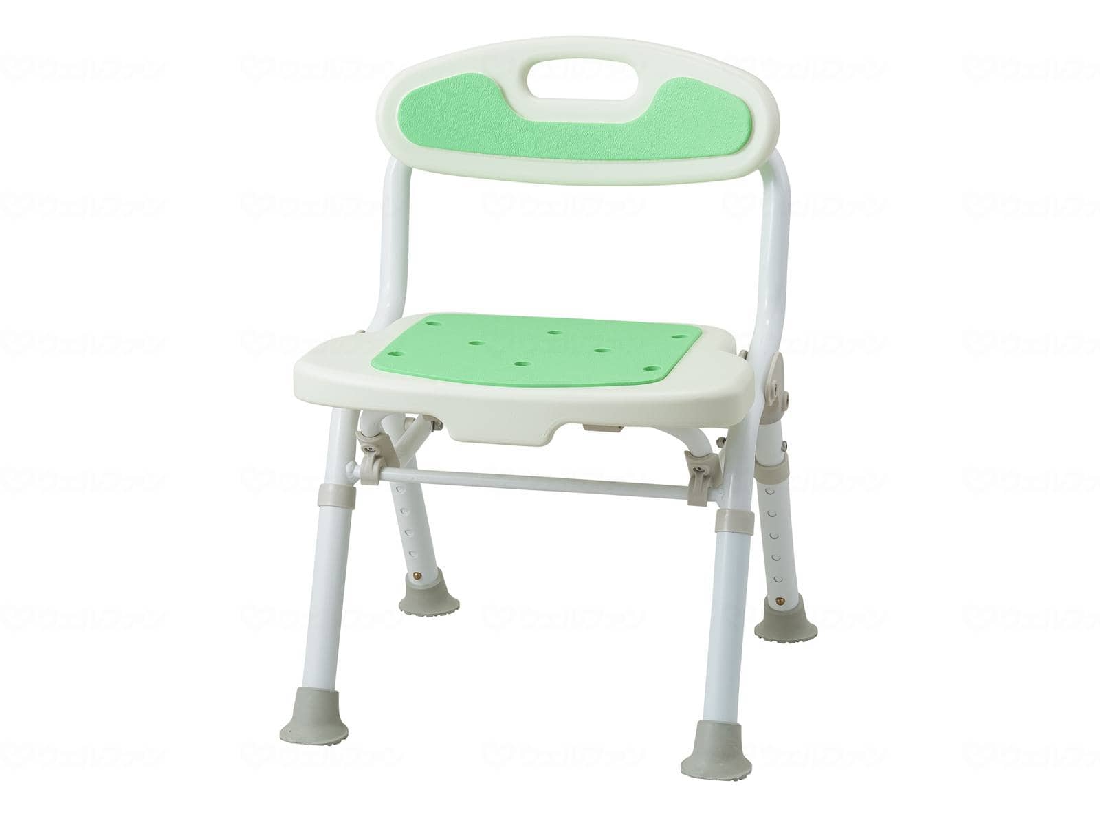 ウェルファン 福浴 折たたみコンパクトシャワーチェア/グリーン 1個（ご注文単位1個）【直送品】