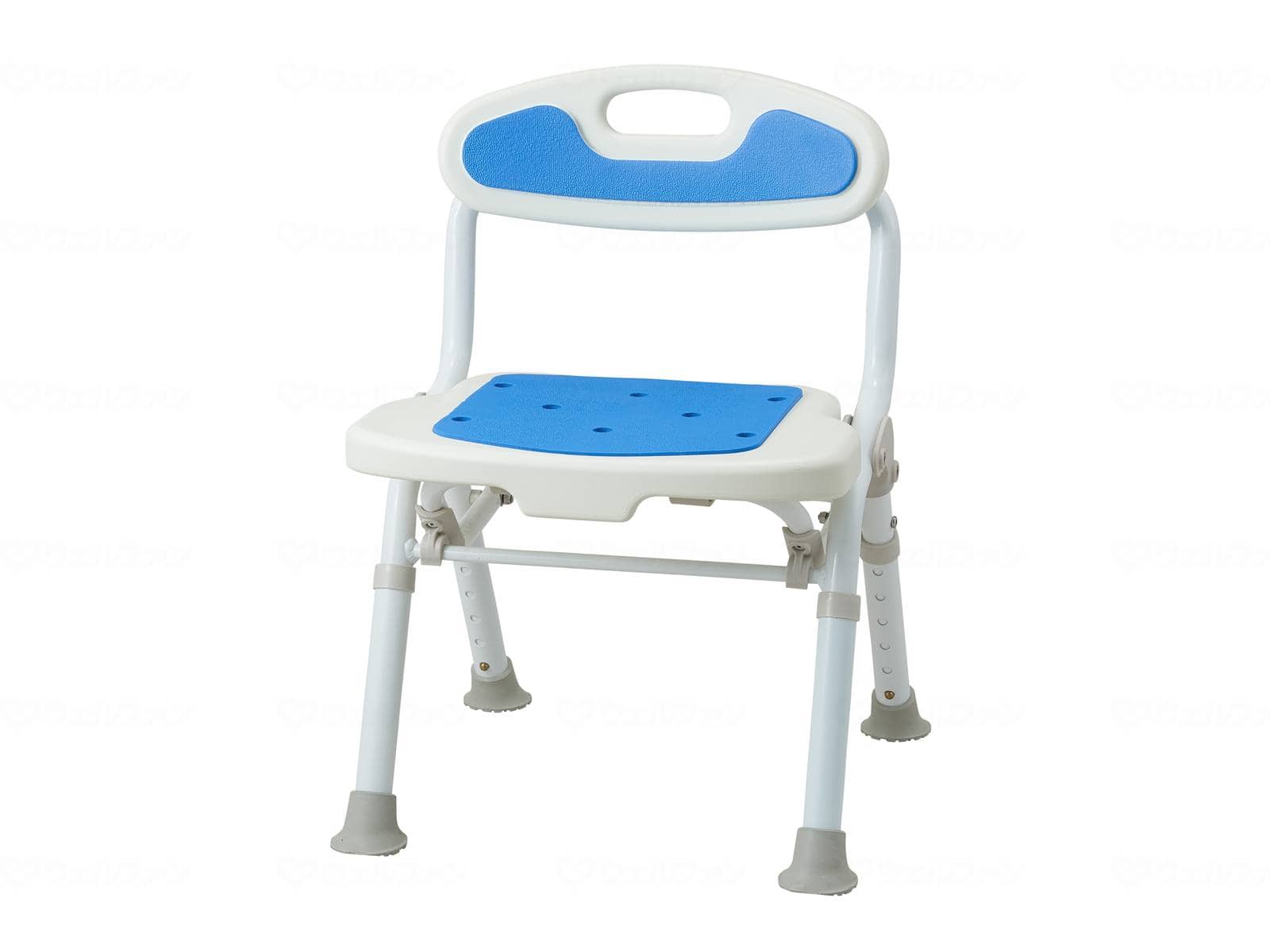 ウェルファン 福浴 折たたみコンパクトシャワーチェア/ブルー 1個（ご注文単位1個）【直送品】