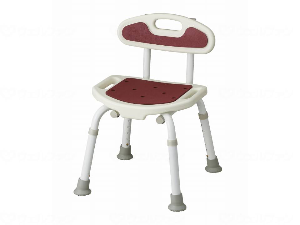 ウェルファン 福浴 コンパクトシャワーチェア/ボルドー 1個（ご注文単位1個）【直送品】