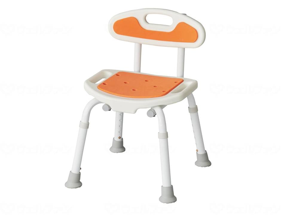 ウェルファン 福浴 コンパクトシャワーチェア/オレンジ 1個(ご注文単位1個)【直送品】