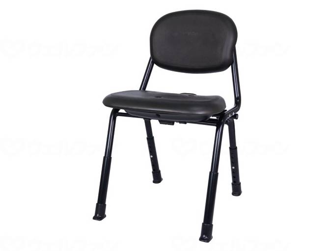 ウェルファン ユニプラス コンパクトシャワーチェア(スマートタイプ)/ブラック 1台(ご注文単位1台)【直送品】