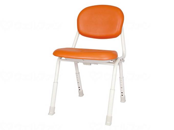 ウェルファン ユニプラス コンパクトシャワーチェア(スマートタイプ)/レッドオレンジ 1台(ご注文単位1台)【直送品】