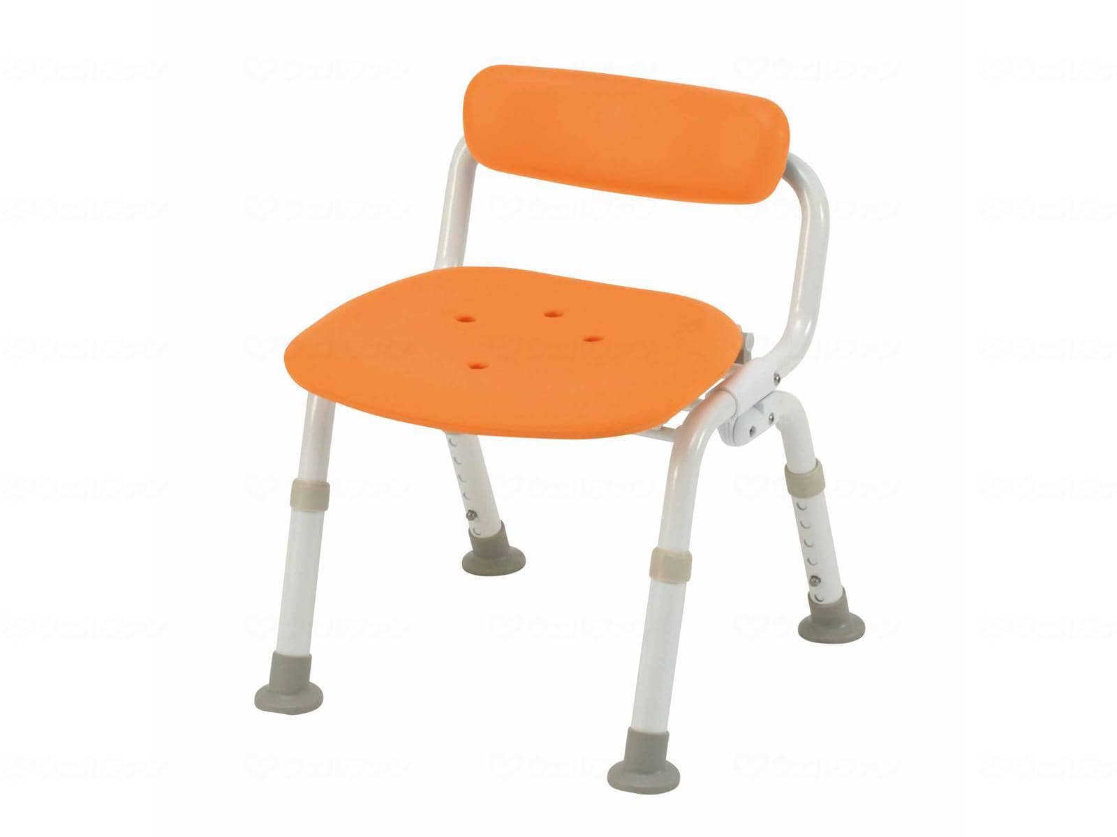 ウェルファン シャワーチェア[ユクリア]コンパクト腰当付おりたたみN/オレンジ 1台（ご注文単位1台）【直送品】