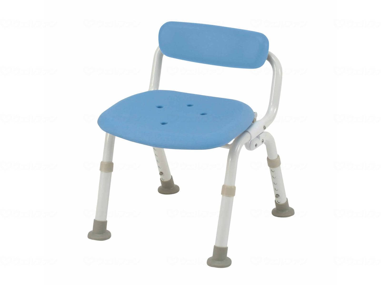 ウェルファン シャワーチェア[ユクリア]コンパクト腰当付おりたたみN/ブルー 1台（ご注文単位1台）【直送品】