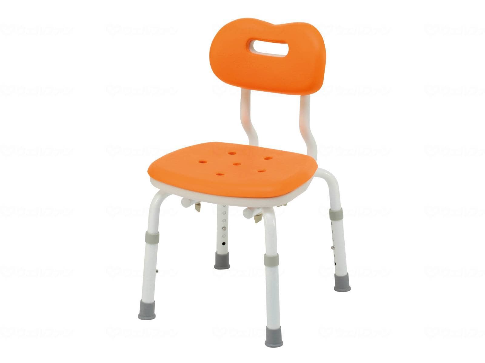 ウェルファン シャワーチェア [ユクリア] コンパクト スツール背付N/オレンジ 1台（ご注文単位1台）【直送品】
