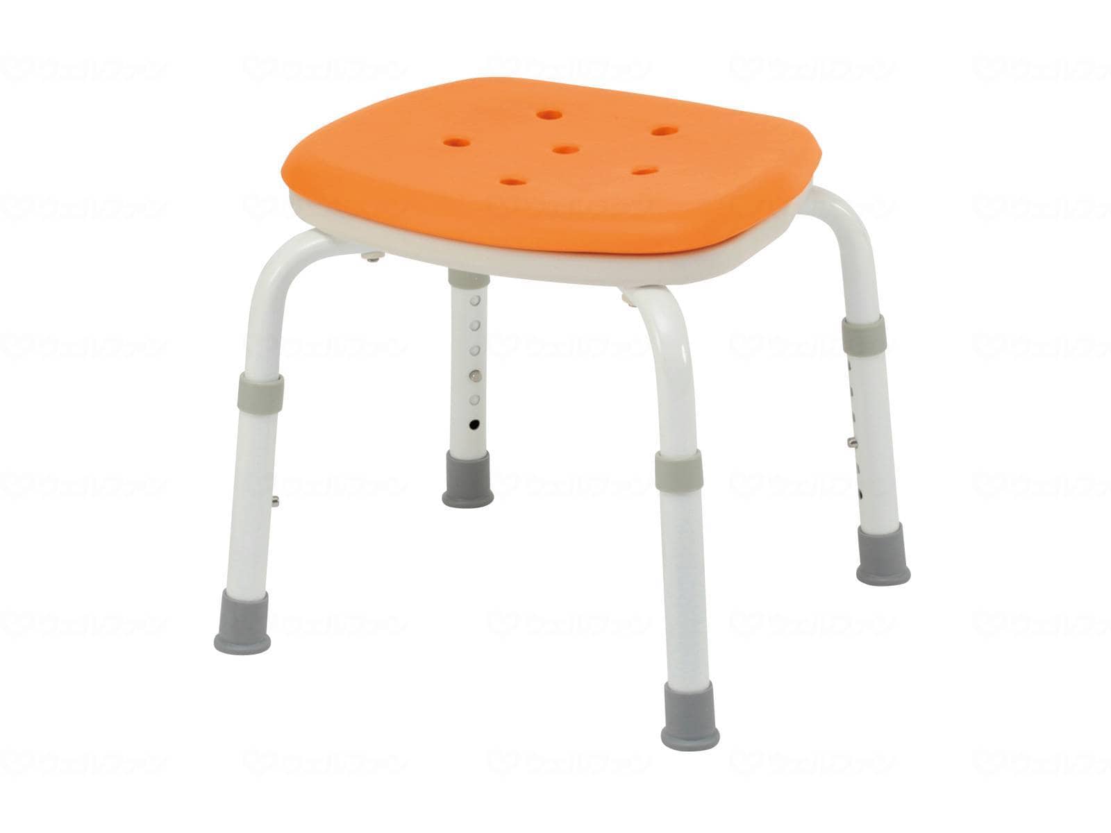 ウェルファン シャワーチェア [ユクリア] コンパクト スツールN/オレンジ 1台（ご注文単位1台）【直送品】