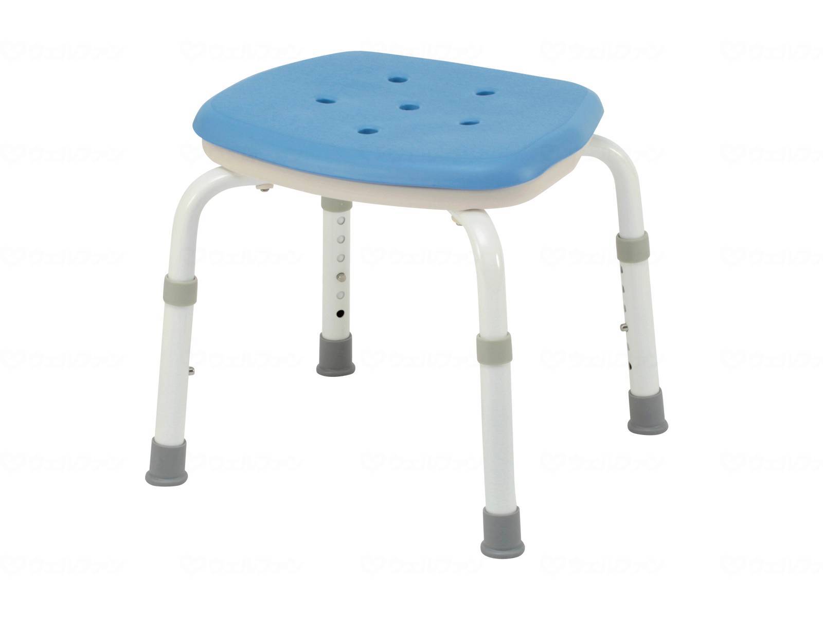 ウェルファン シャワーチェア [ユクリア] コンパクト スツールN/ブルー 1台（ご注文単位1台）【直送品】