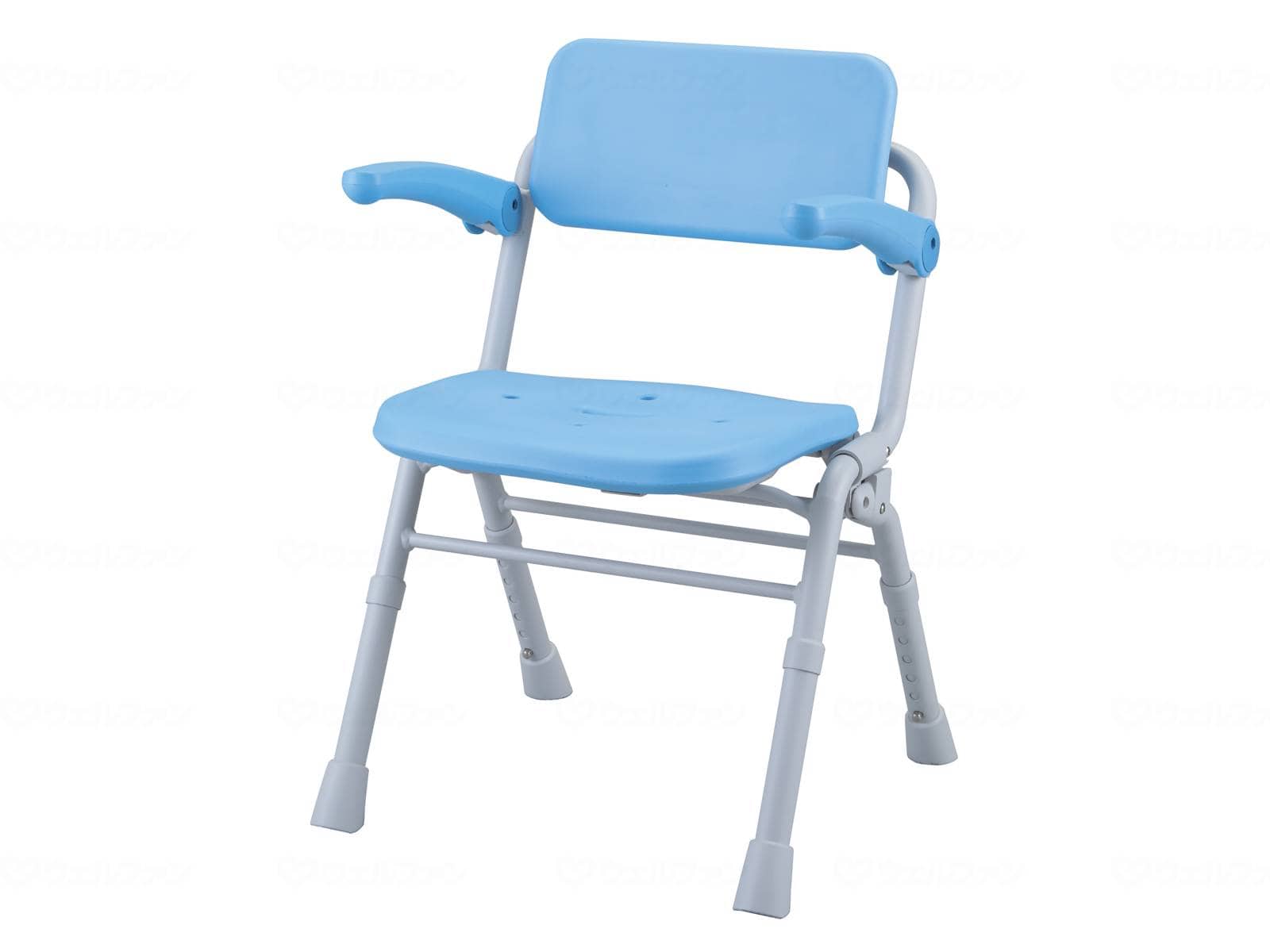 ウェルファン シャワーチェア(Air)コンパクトSPワンタッチおりたたみ/ブルー 1台(ご注文単位1台)【直送品】