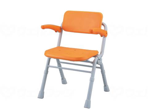 ウェルファン シャワーチェア(Air)ミドルSPワンタッチ/オレンジ 1台(ご注文単位1台)【直送品】