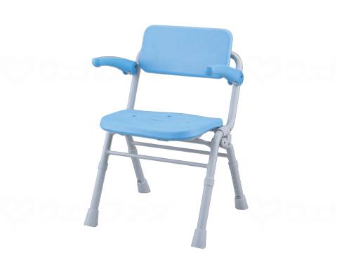 ウェルファン シャワーチェア(Air)ミドルSPワンタッチ/ブルー 1台(ご注文単位1台)【直送品】